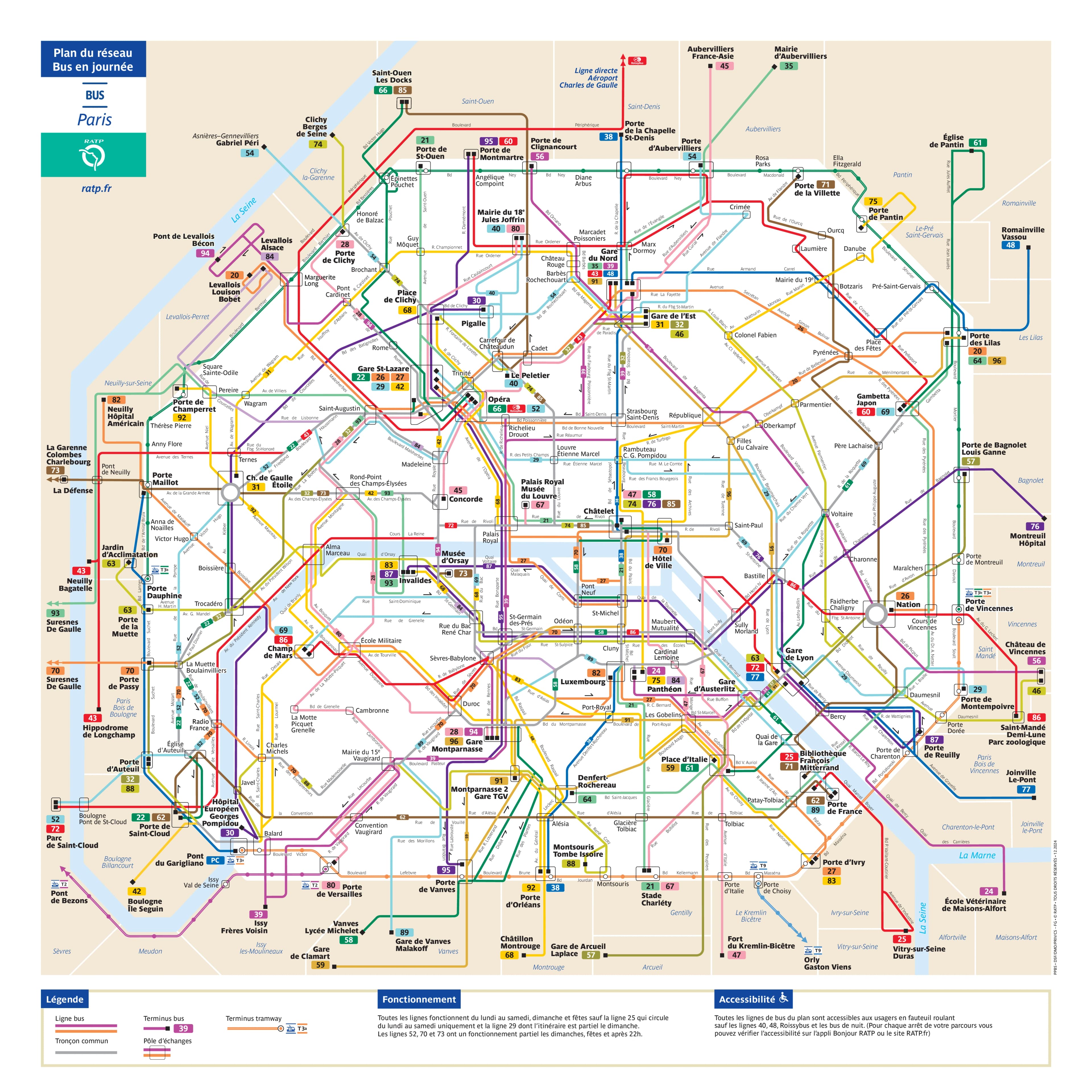 Paris Bus Network Map