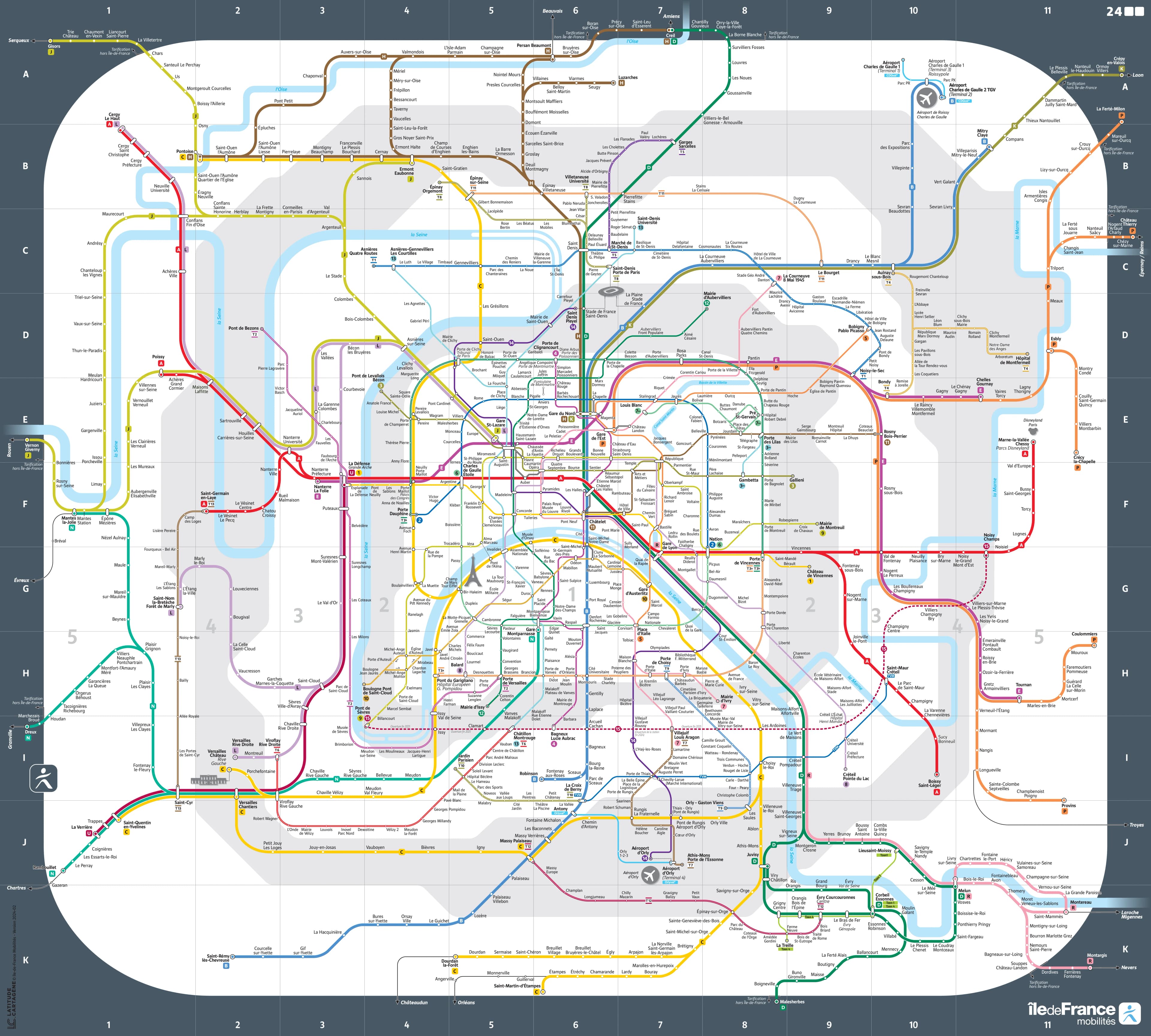 Paris Transport Fare Zones Map