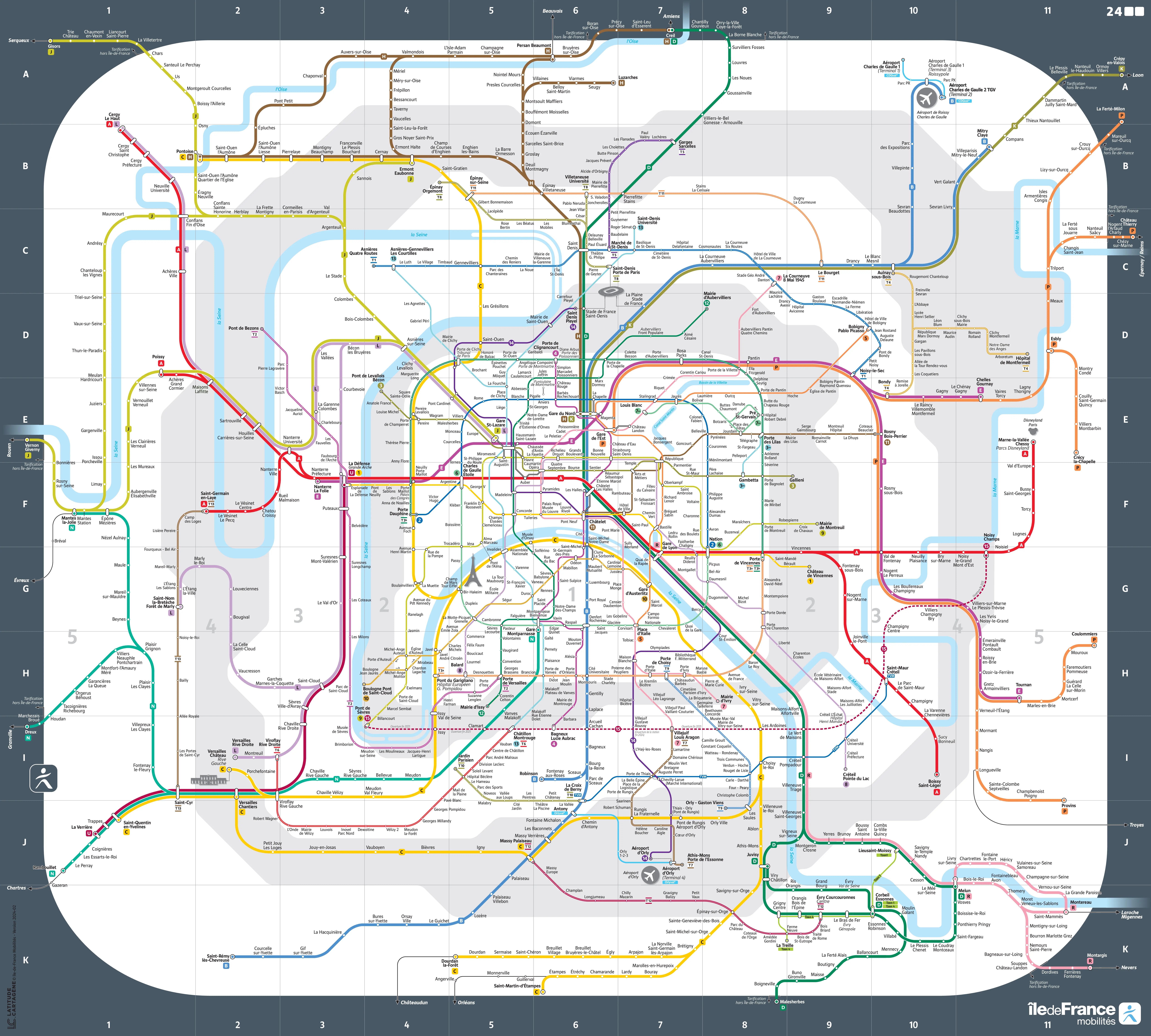 PLAN DE PARIS 地図とバス路線ガイド パリ 交通ゾーンマップ | パリ観光ガイド